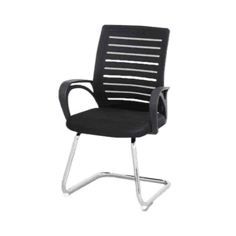 100x66x53cm Stainless Steel Black Low Back Desk Chair