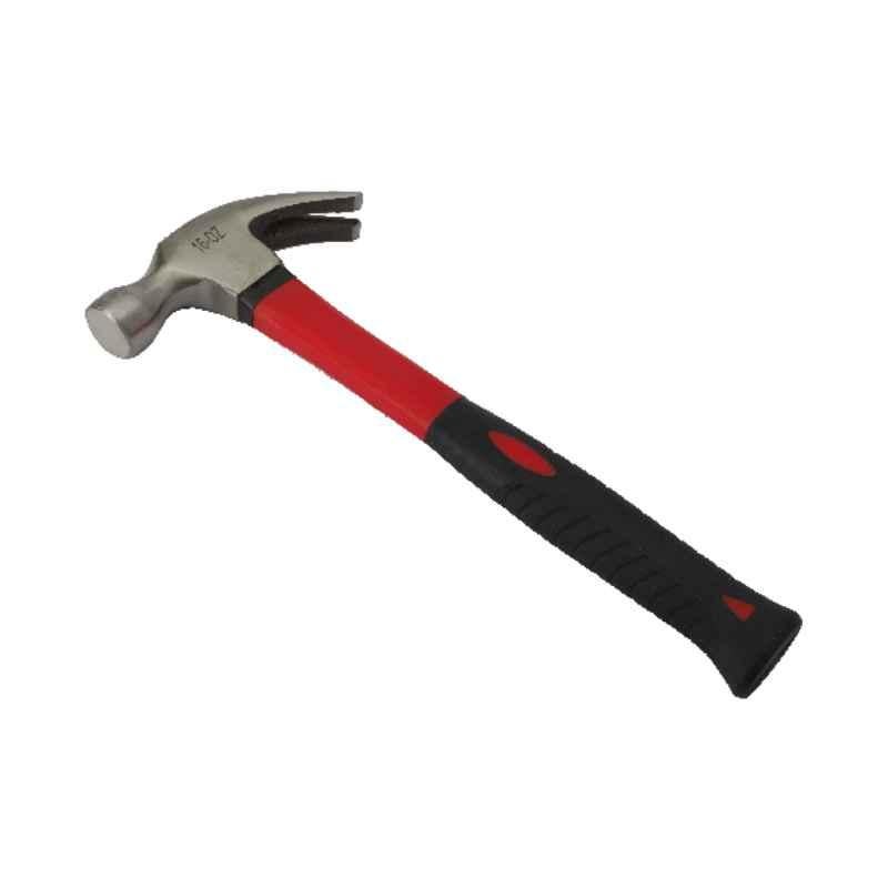 Workman 16oz Drop Forged Steel Red & Black Half Plastic Handle Claw Hammer 130-2