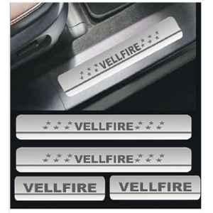 SureStrive 4 Pcs Stainless Steel Silver Footstep Sill Plate Set without LED for Toyota Vellfire All Model