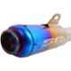 RA Accessories Black SC Project Long Silencer Exhaust for All Bike Make All Models-Blue