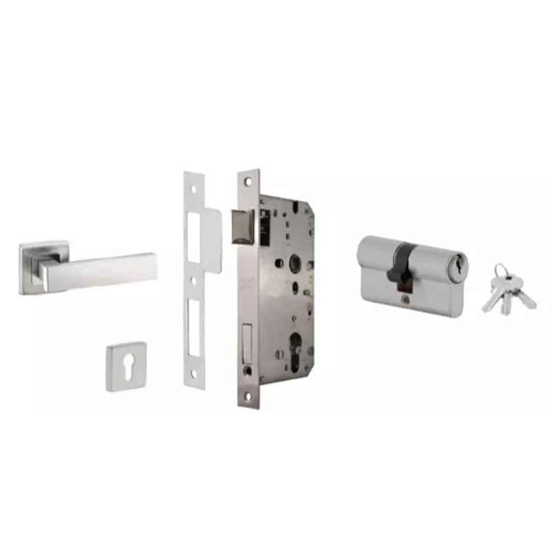 Dorset ML Series Primo 70mm Stainless Steel Silver Chrome Finish Door Handle Lock Set with Both Side Key Cylinder