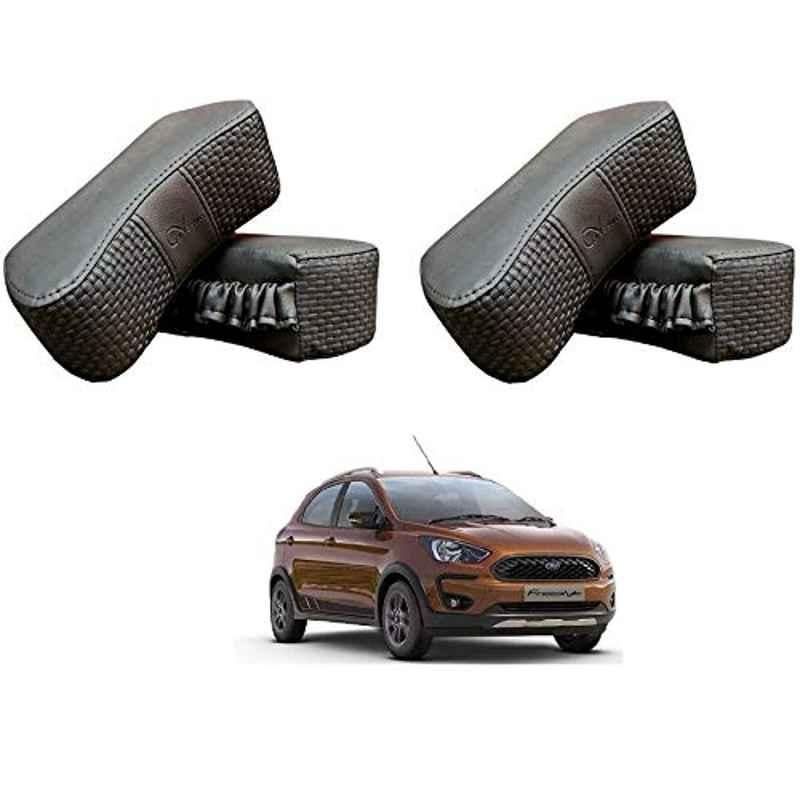 Kozdiko 4 Pcs CV Designer Grey Leatherite Neck Rest Car Cushion Pillow Set for Ford Freestyle