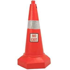 Ladwa 770mm Plastic Red 5kg Heavy Base Road Traffic Safety Cone with No Exit Sign
