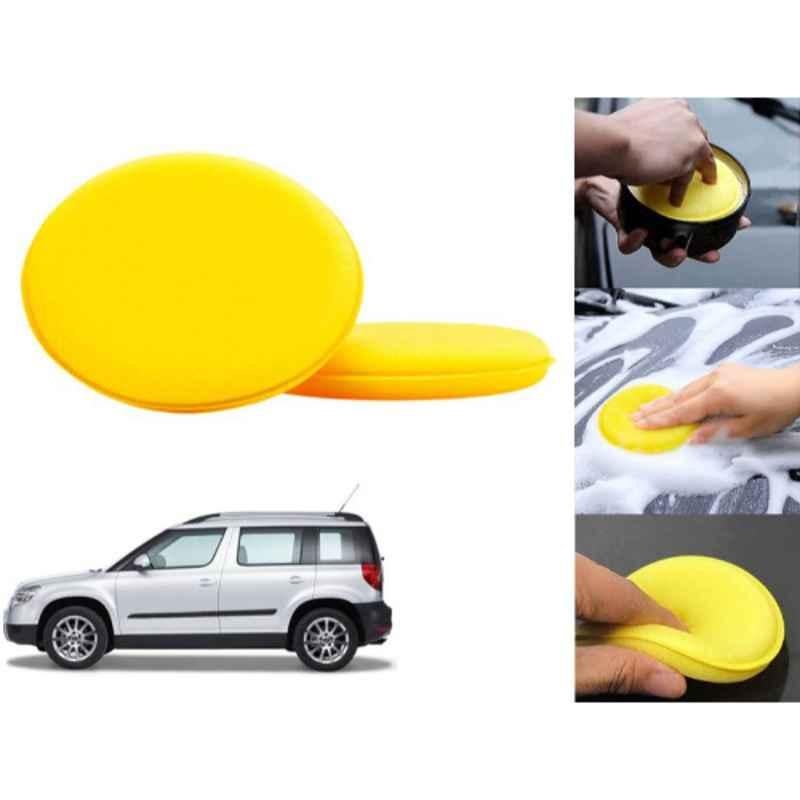 Auto Pearl Polyurethane Beige Washing & Waxing Polish Foam Sponge for Yeti (Pack of 2)