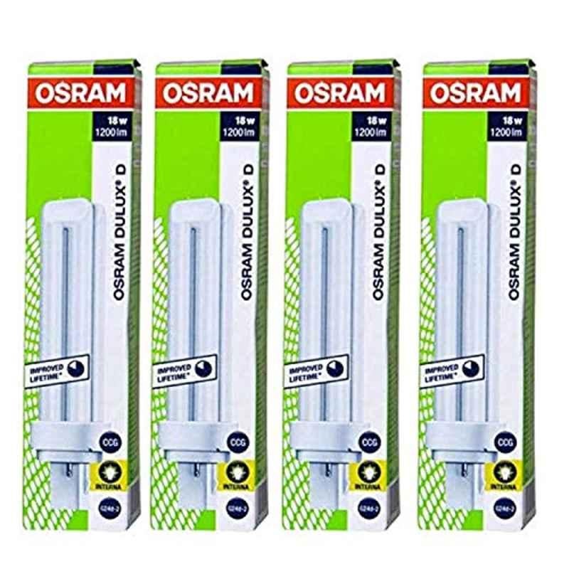 Osram 18W 2 Pin Warm White Fluorescent CFL Bulb (Pack of 4)