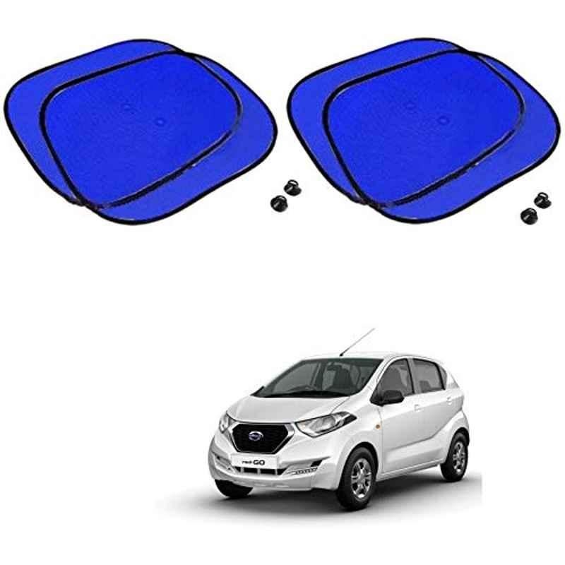 Kozdiko 4 Pcs Blue Chipkoo Car Window Sunshade Curtain Set for Datsun Redi Go, koz_82820