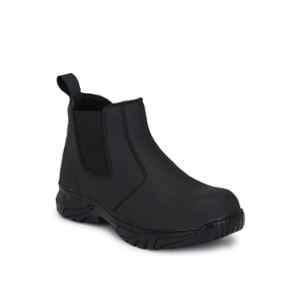 Eego Italy Leather Steel Toe Black Work Safety Shoes, Size: 11, WW-81