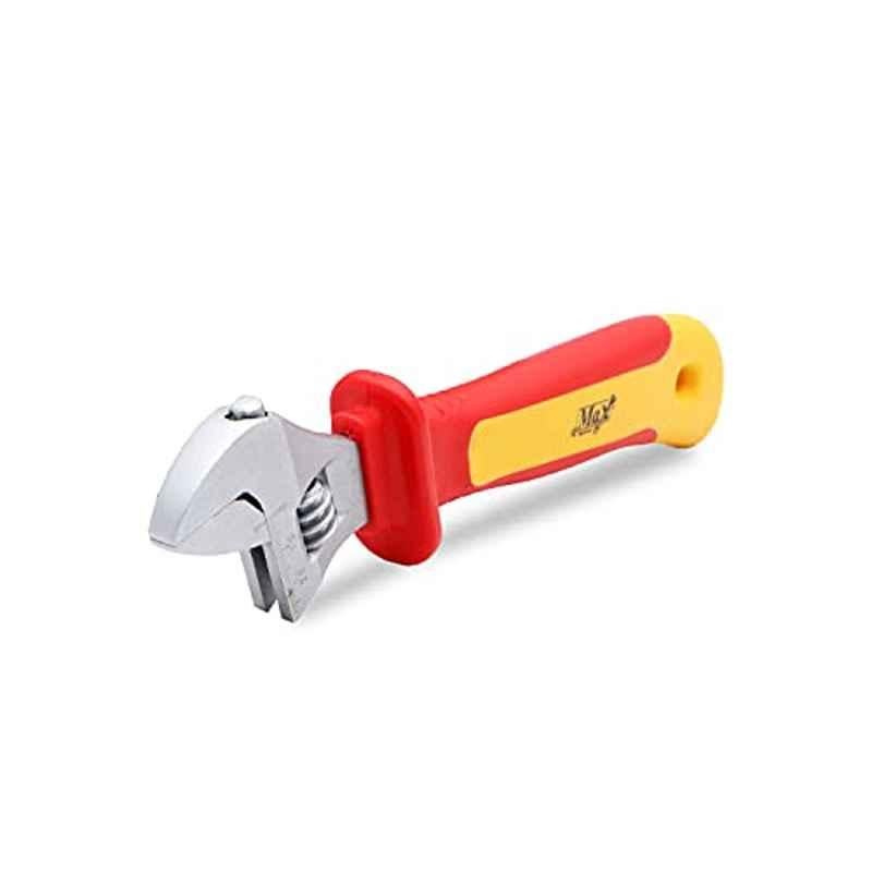 Max Germany 8 inch Red & Yellow Insulated Adjustable Wrench, 307VD-200