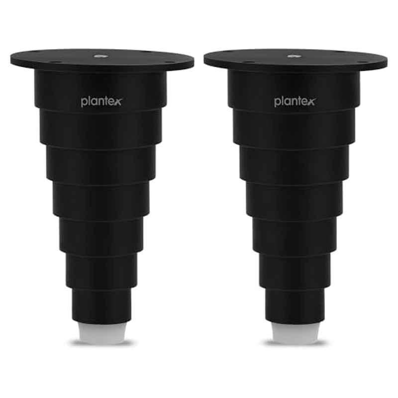 Plantex 2 Pcs 4 inch Black Round Heavy Duty Furniture Table Bed Sofa Support Leg Set