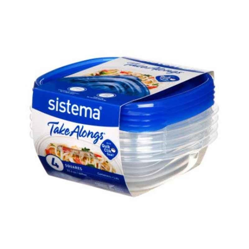 Sistema 669ml Takealongs Square Container with Lid, 4105