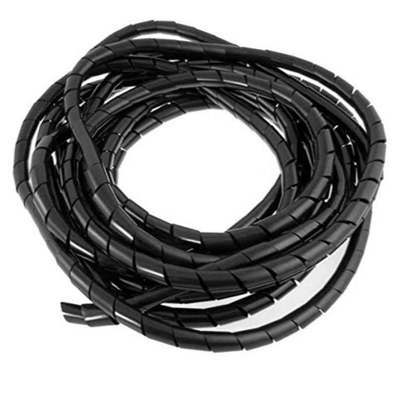 12mm 15m Polyethylene Black Spiral Wire Wrap Tube