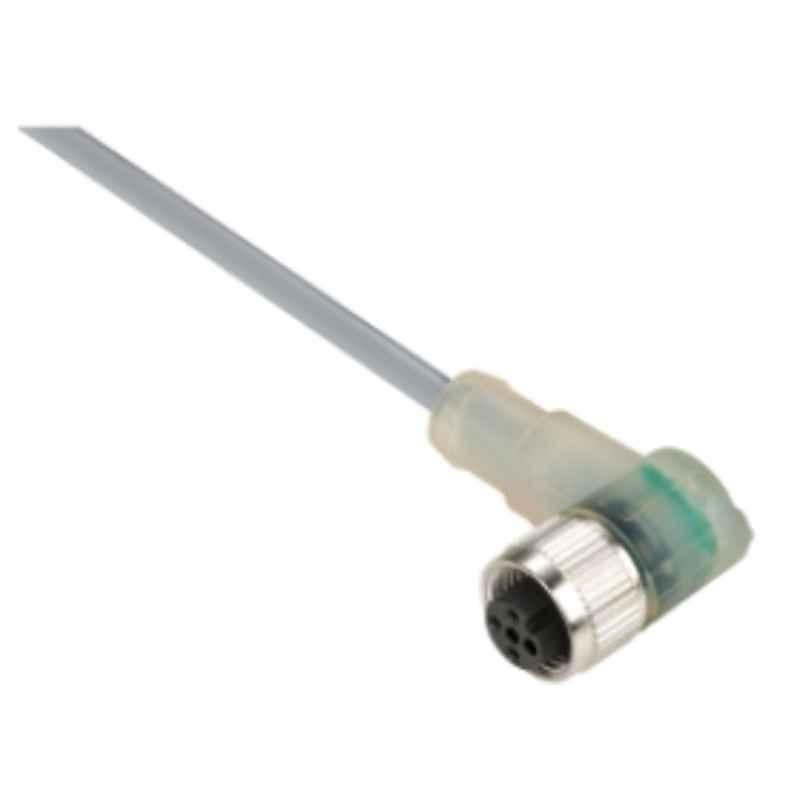 Schneider 10m M12 3 Pins Female Cable Elbowed Pre Wired Connector, XZCPV1340L10