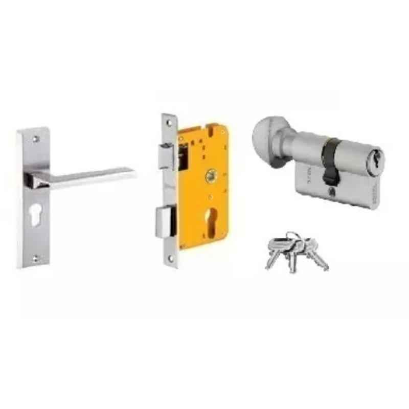 Dorset HL Series Piera 60mm Stainless Steel Silver Chrome Finish Door Handle Lock Set with Knob & Key
