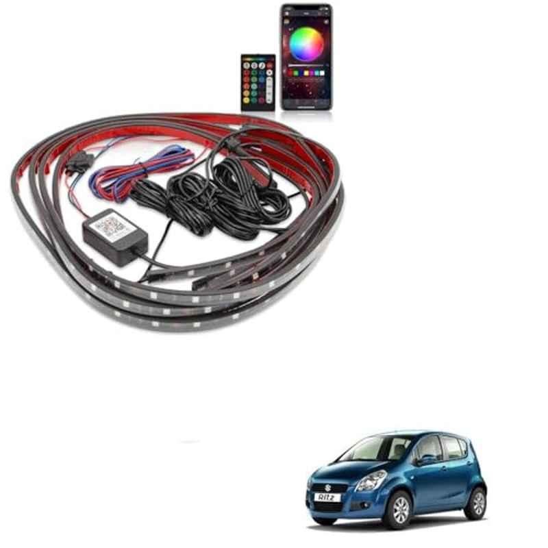 Kozdiko 12V Car Underbody Multicolor LED Strip Light Set with Wireless Remote for Maruti Suzuki Ritz
