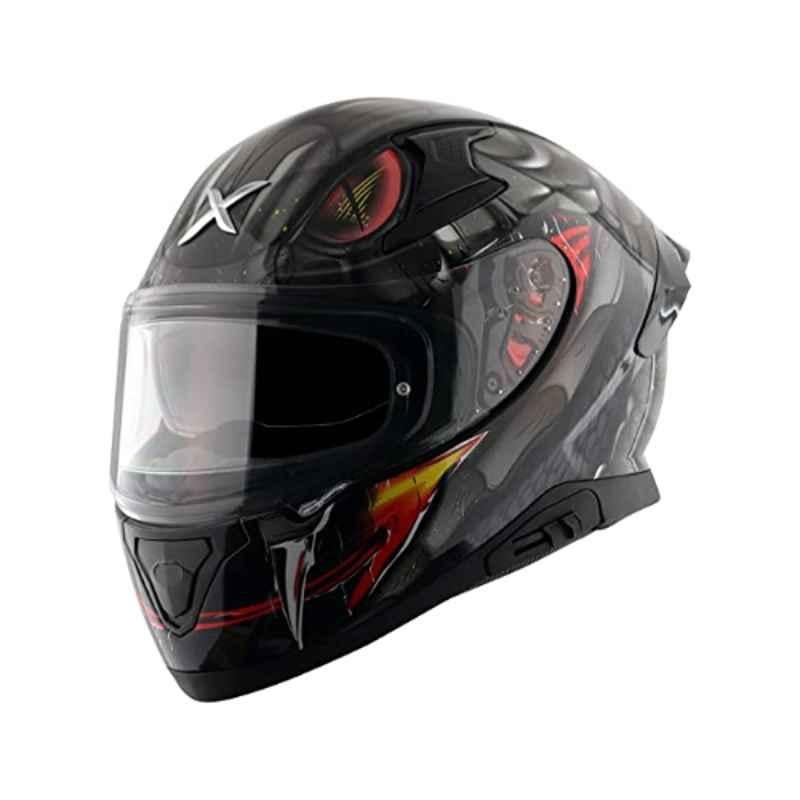 Axor Apex Venomous ABS Black & Grey Full Face Helmet, AHVBGGM, Size: M