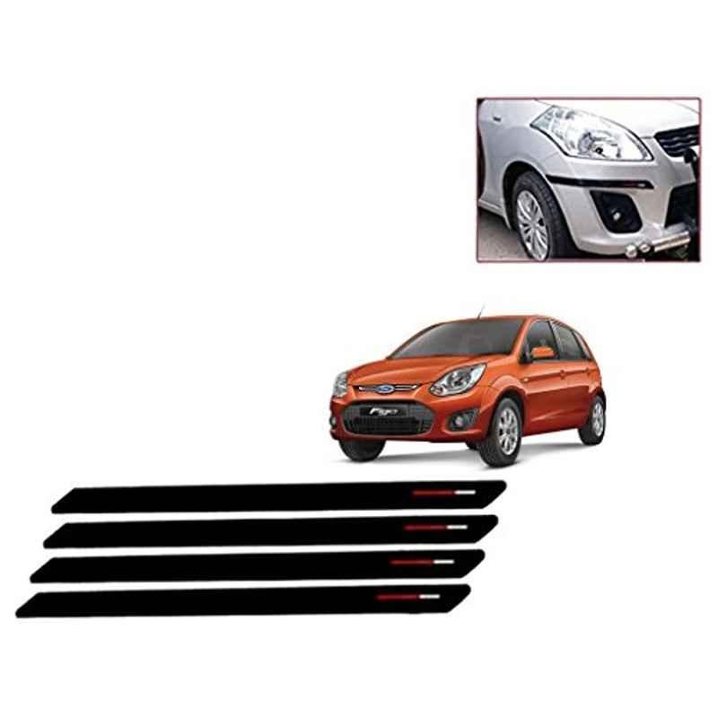 Kozdiko 4 Pcs Black & Red Bumper Protector Set for Ford Figo