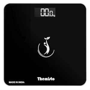 Themisto 180kg Glass & Plastic Black Weighing Scale with High Precision Sensor, 6 mm Tempered Glass & Backlit Display, TH-WS50