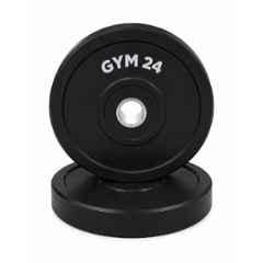 GYM24 Equipment 2 Pcs 20kg Rubber Black Bumper Plate Set