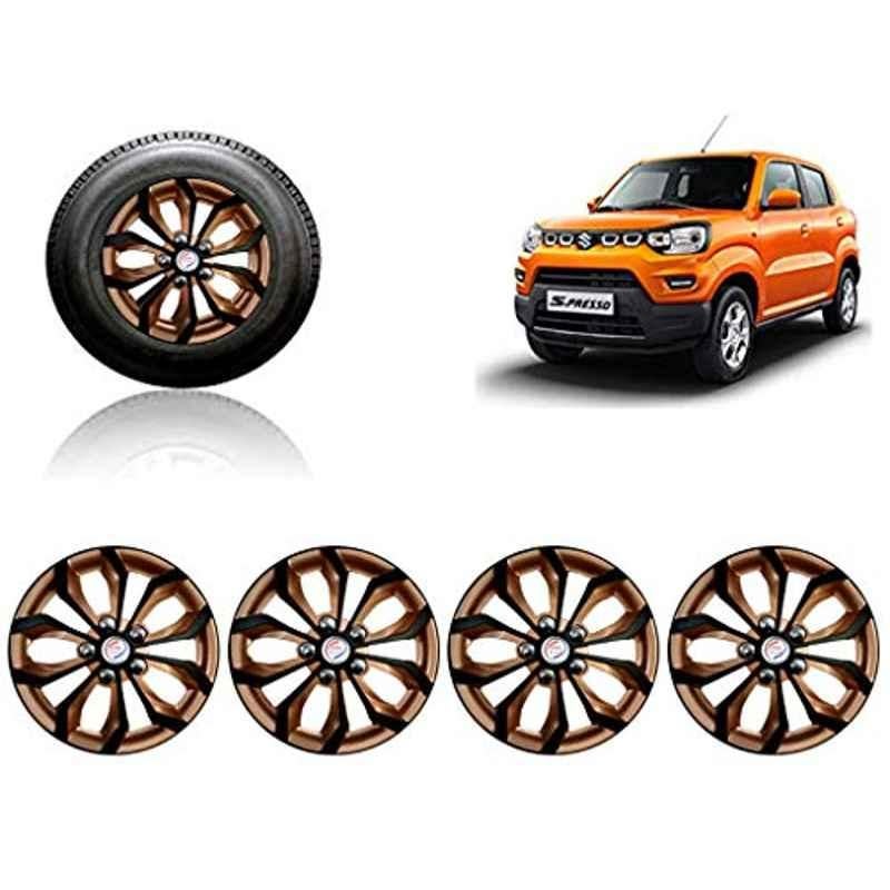 Auto Pearl 4 Pcs 14 inch ABS Black & Copper Car Wheel Cover Set for Maruti Suzuki S Presso
