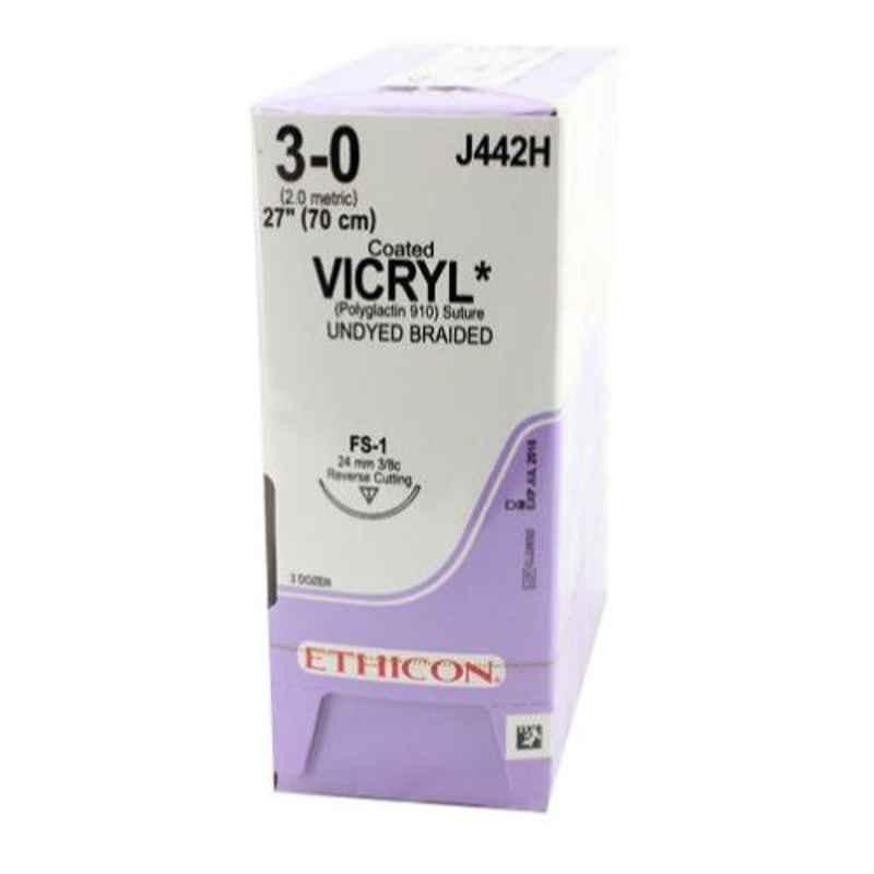Ethicon PW2601 12 Pcs Dyed Vicryl Polyglactin 910 Suture Box, Size: 45 cm