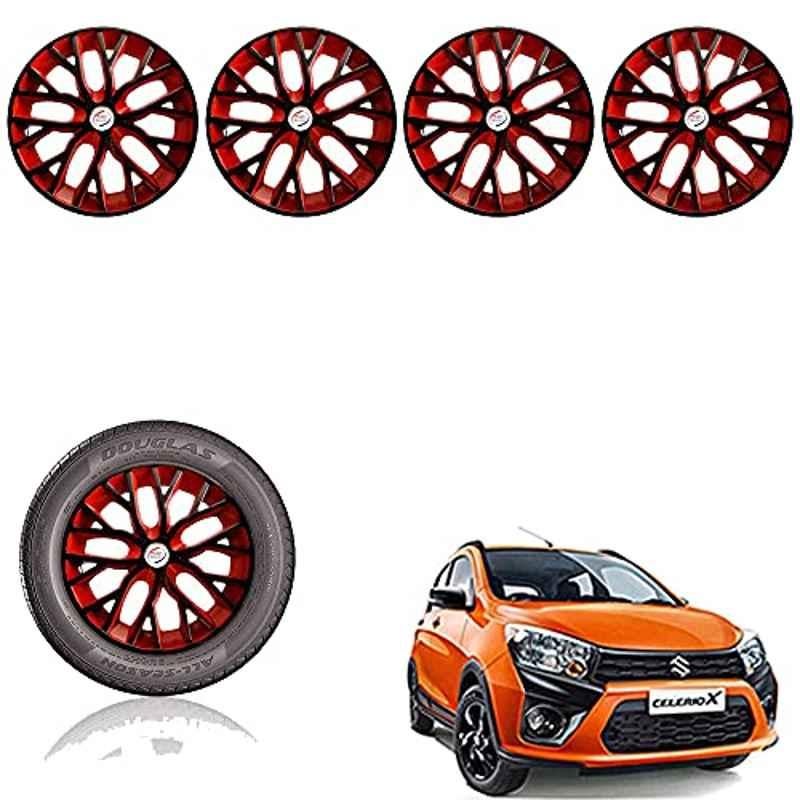 Auto Pearl 14 inch ABS Black & Red Car Hub Cap Wheel Cover for Celerio X