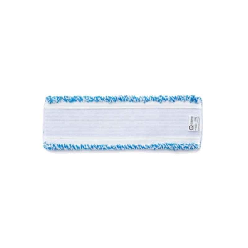 Cisne 13.5x60cm Microfiber White & Blue Flat Mop Head, 207200-01