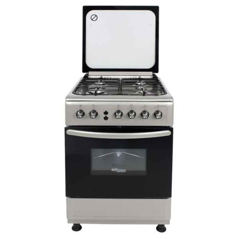 Super General 56L Silver 4 Gas Burners with Free Standing Cooker, SGC6470MSFS