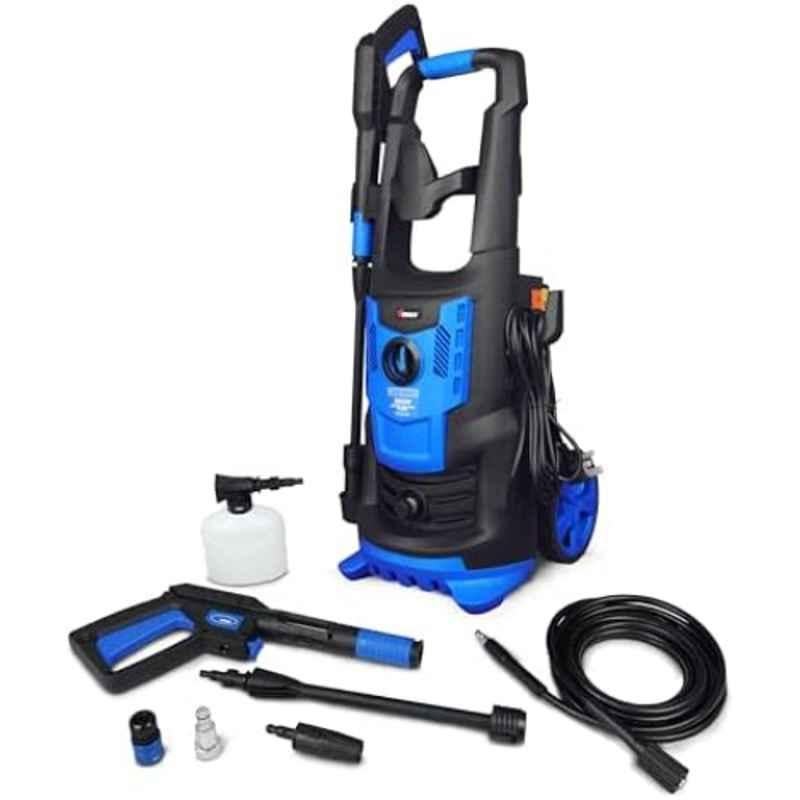 VTOOLS 1600W 135bar Blue Electric Pressure Washer with 2 Wheels, 5 m Hose & Soap Dispenser, VT1514