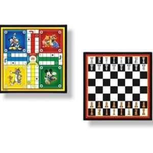 Khelo Meerut 20cm Hard Board Multi Colour Ludo & Chess Combo