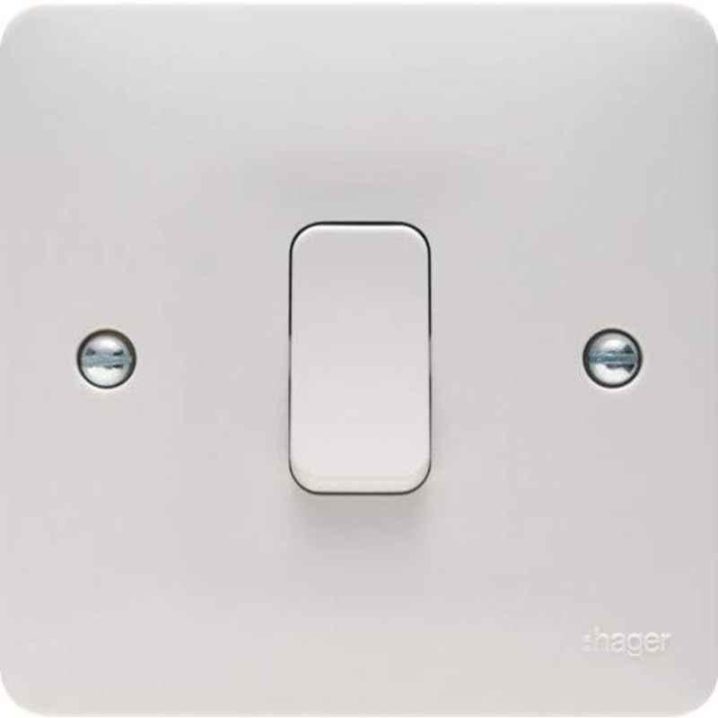 Hager 10A Polycarbonate Wall Switch, WMPS11