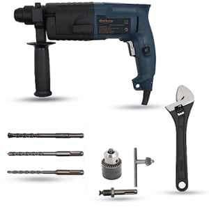 Walkers 750W Forward & Reverse Rotation Hammer Impact Drill Machine with 3 Bits, Drill Chuck, SDS Adapter & 8 inch Adjustable Wrench, WKCB345