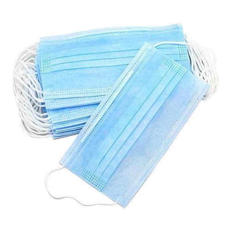 Shree Rang Sky Blue Non Woven 2 Ply Elastic Surgical Mask, KH24 (Pack of 300)