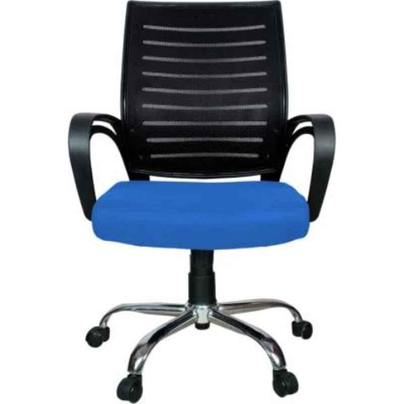 Rajpura Boom RB Medium Back Black & Blue Centre Tilt Mechanism Revolving Office Executive Chair