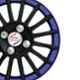 Auto Pearl 4 Pcs 14 inch ABS Black & Blue Press Fitting Wheel Cover Set for Nissan Sunny