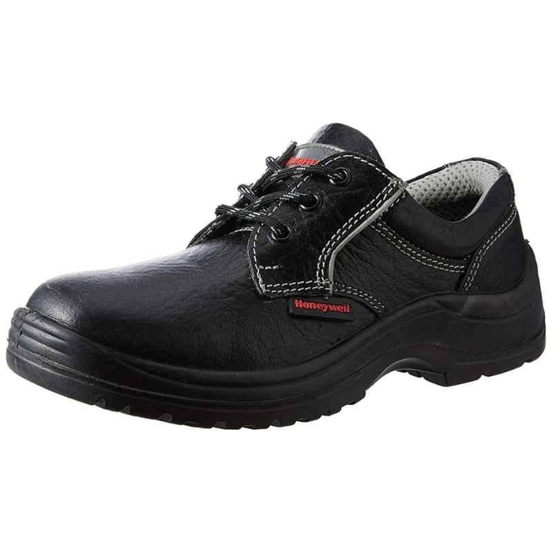 HONEYWELL HS100X Classic Leather Steel Toe Black Work Safety Shoes, Size: 10