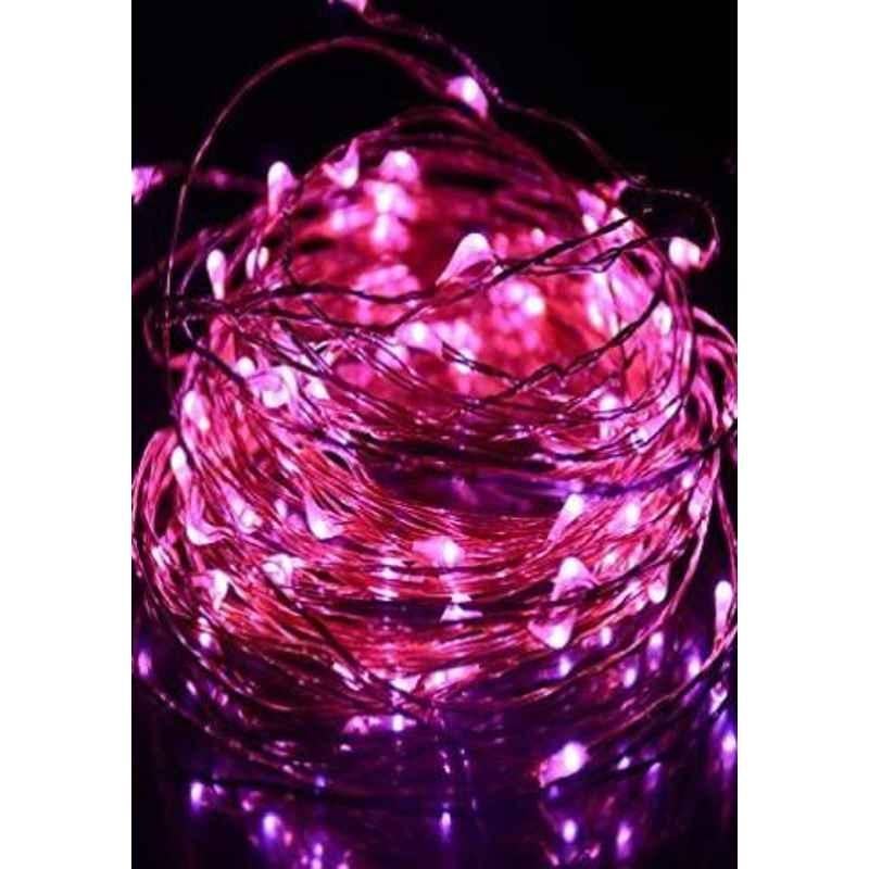 Tucasa DW-416 3m Battery Operated Pink LED Copper Wire String Light (Pack of 4)
