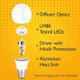 Wipro Garnet 26W Cool Day White Standard B22 LED Bulb, N26001 (Pack of 3)