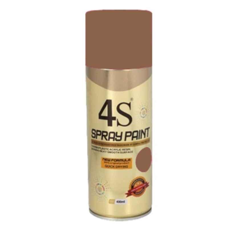 4S 400ml Cocoa Brown Aerosol Acrylic Spray Paint, 4S467 (Pack of 24)