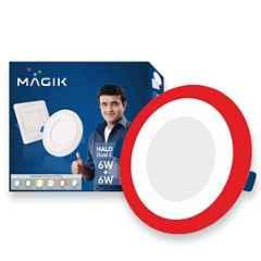 Magik Halo 6+6W 6500K Cool White & Red Dual Colour LED Panel Light, PCHA06CR4168