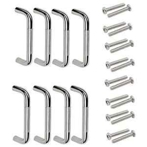 Onjecx 4 inch Stainless Steel Silver Oval D Type Cabinet Handle, CHD08 (Pack of 8)