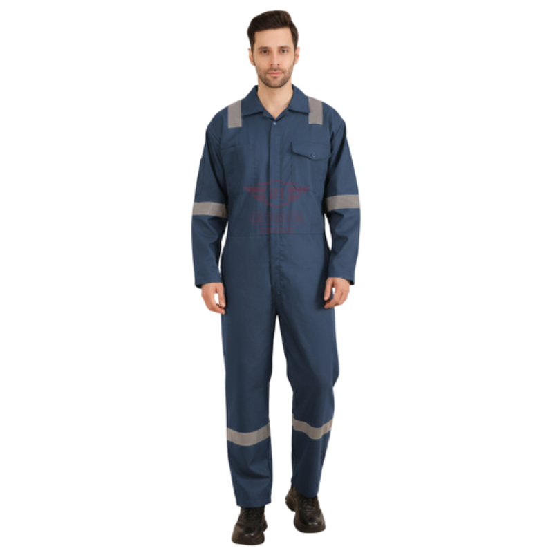Club Twenty One Workwear Poly-Cot Cotton & Polyester Navy Blue Safety Coverall, 2018, Size: XL