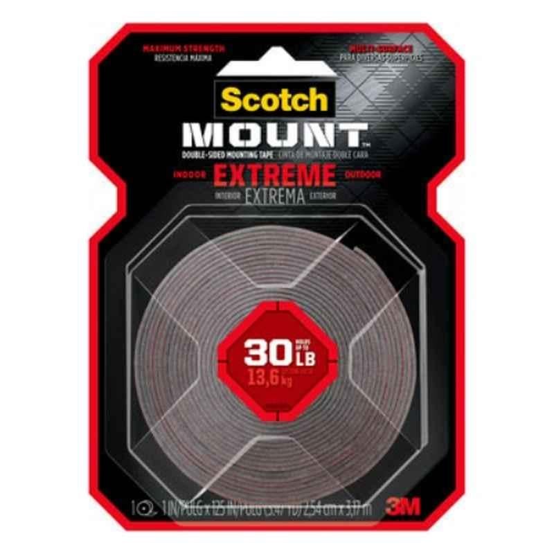 3M Scotch Mount 1 inch Acrylic Extreme Double Sided Mounting Tape, 414H, Length: 60 inch