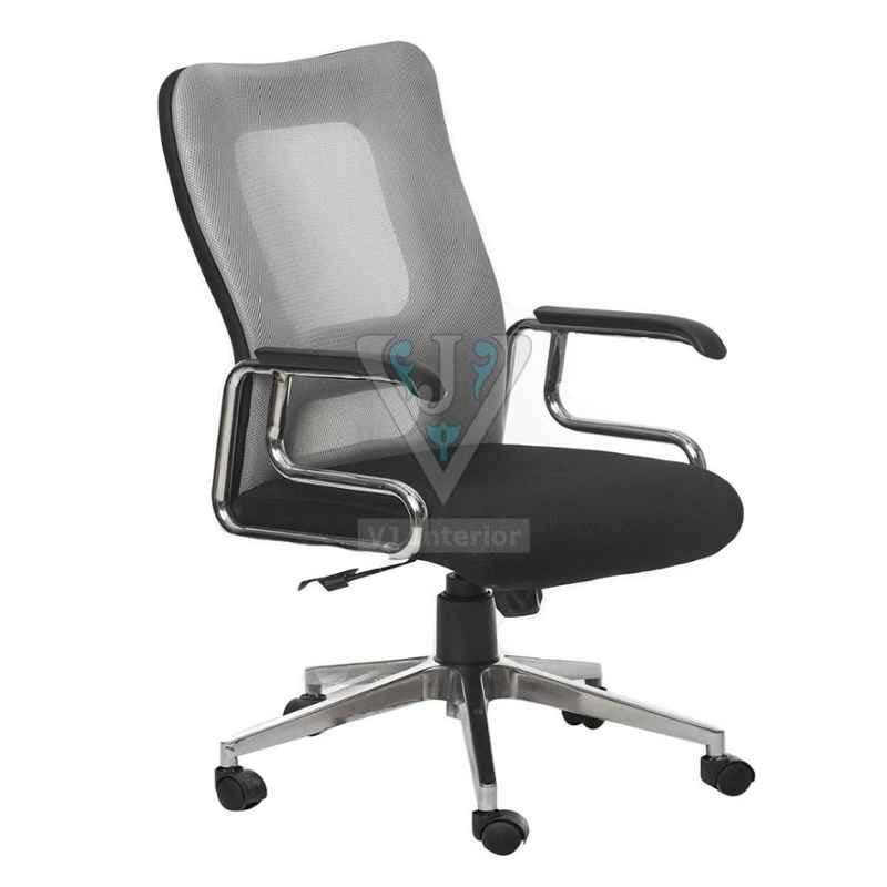VJ Interior 19-21x20-23 inch Black Mid Back Mesh Office Chair, VJ-1925