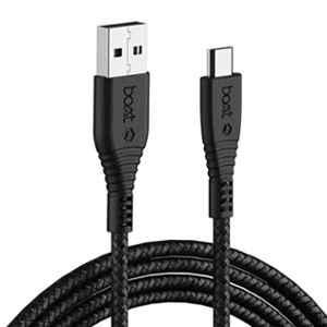 boAt 1.5m 3A Black Fast Charging Tangle Free Micro USB Cable, 55