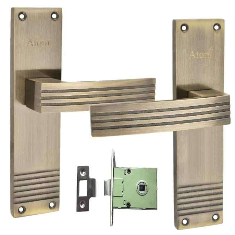 ATOM 8 inch Stainless Steel Brass Antique Finish Mortise Door Lock Set, MH-O31-CLOSED-BA