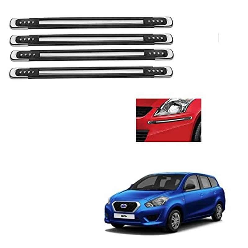 Kozdiko 4 Pcs Black Designer Car Bumper Protector Guard Set for Datsun Go Plus
