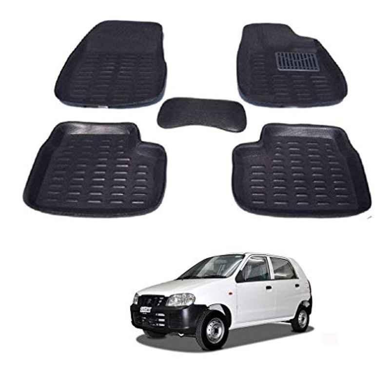 Kozdiko Thermoplastic Elastomer Black 3D Car Floor Mat Set for Maruti Suzuki Alto, Koz-67964