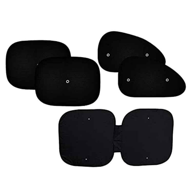 Auto Pearl 5 Pcs PVC & Mesh Black Window & Front Sun Shade Set for Hyundai Creta 2019, Curtain_Chipkoo_4+1_Creta2019