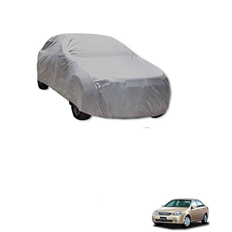 Kozdiko Polyester Car Silver Matty Body Cover without Mirror Pocket for Chevrolet Optra