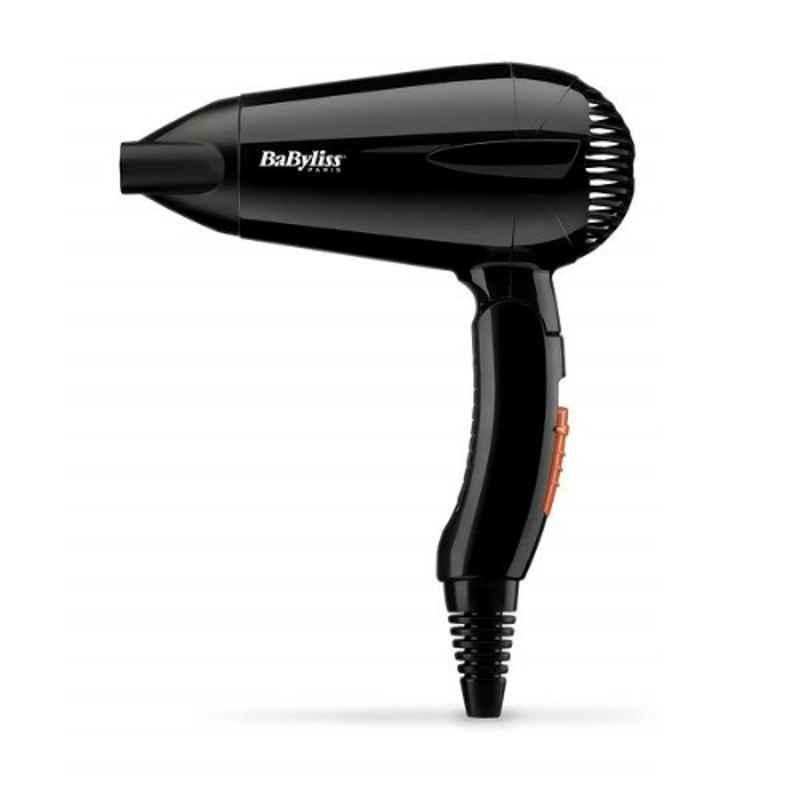 Babyliss 2000W Black Hair Dryer with Folding Handle, 5344SDE